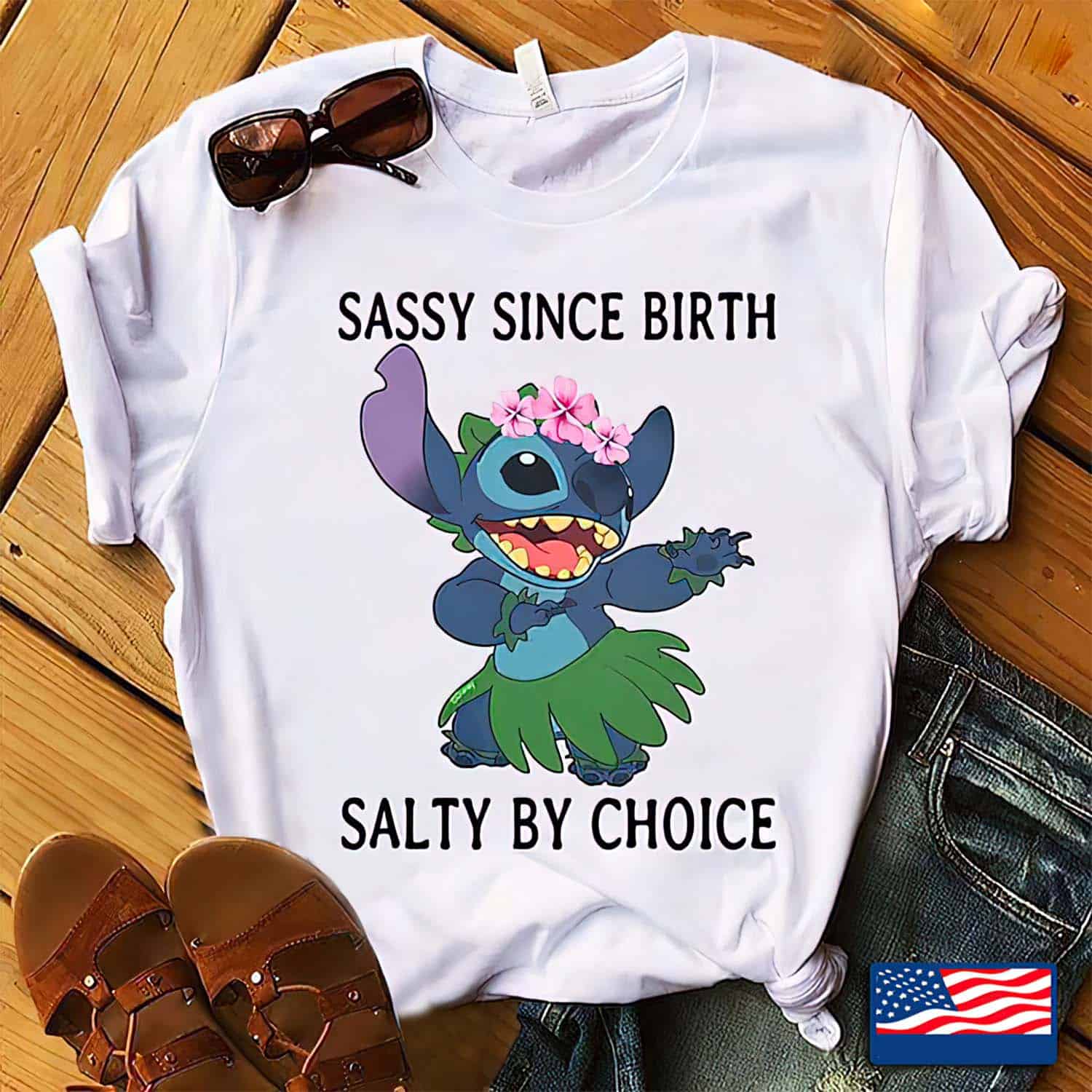 Stitch Sassy Since Birth Salty By Choice Shirt Stitch Sassy Since Birth Salty By Choice Shirt