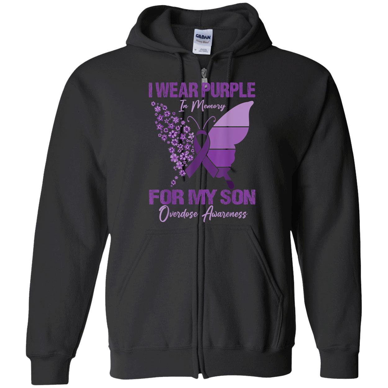I Wear Purple In Memory For My Son Overdose Awareness Shirt I Wear Purple In Memory For My Son Overdose Awareness Shirt