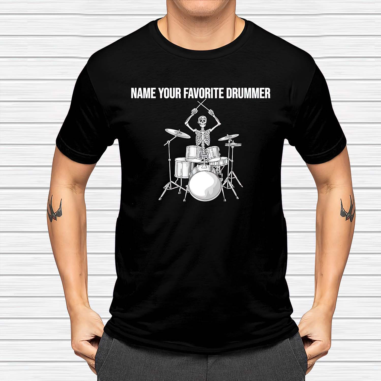 Skeleton Name Your Favorite Drummer Shirt Skeleton Name Your Favorite Drummer Shirt