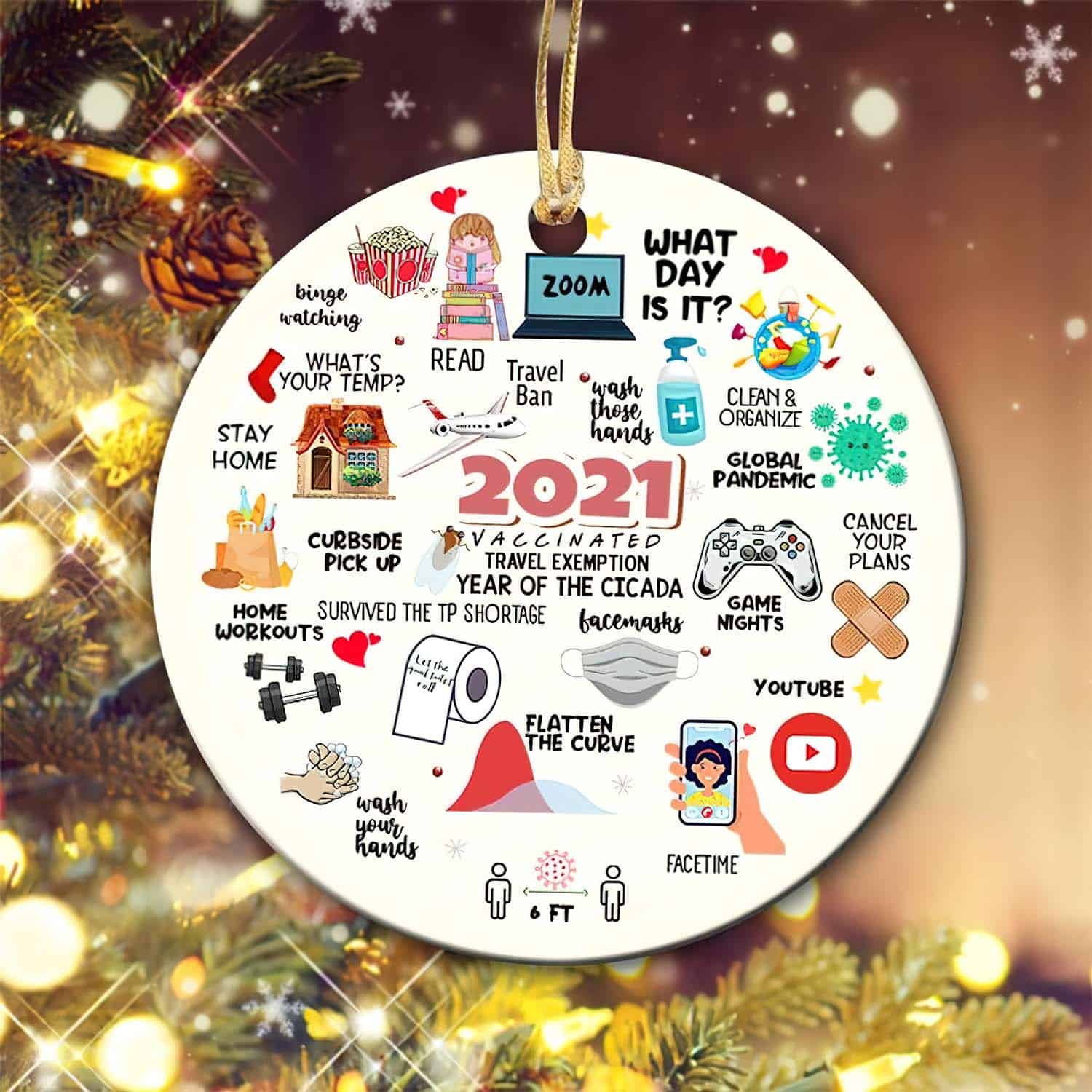 The Year We Get Vaccinated 2021 Cicada Ornament The Year We Get Vaccinated 2021 Cicada Ornament