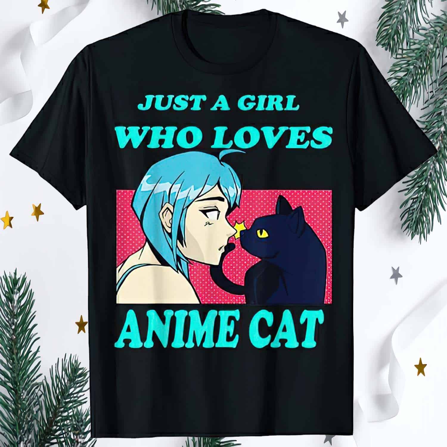 Just A Girl Who Loves Anime Cat Shirt Just A Girl Who Loves Anime Cat Shirt