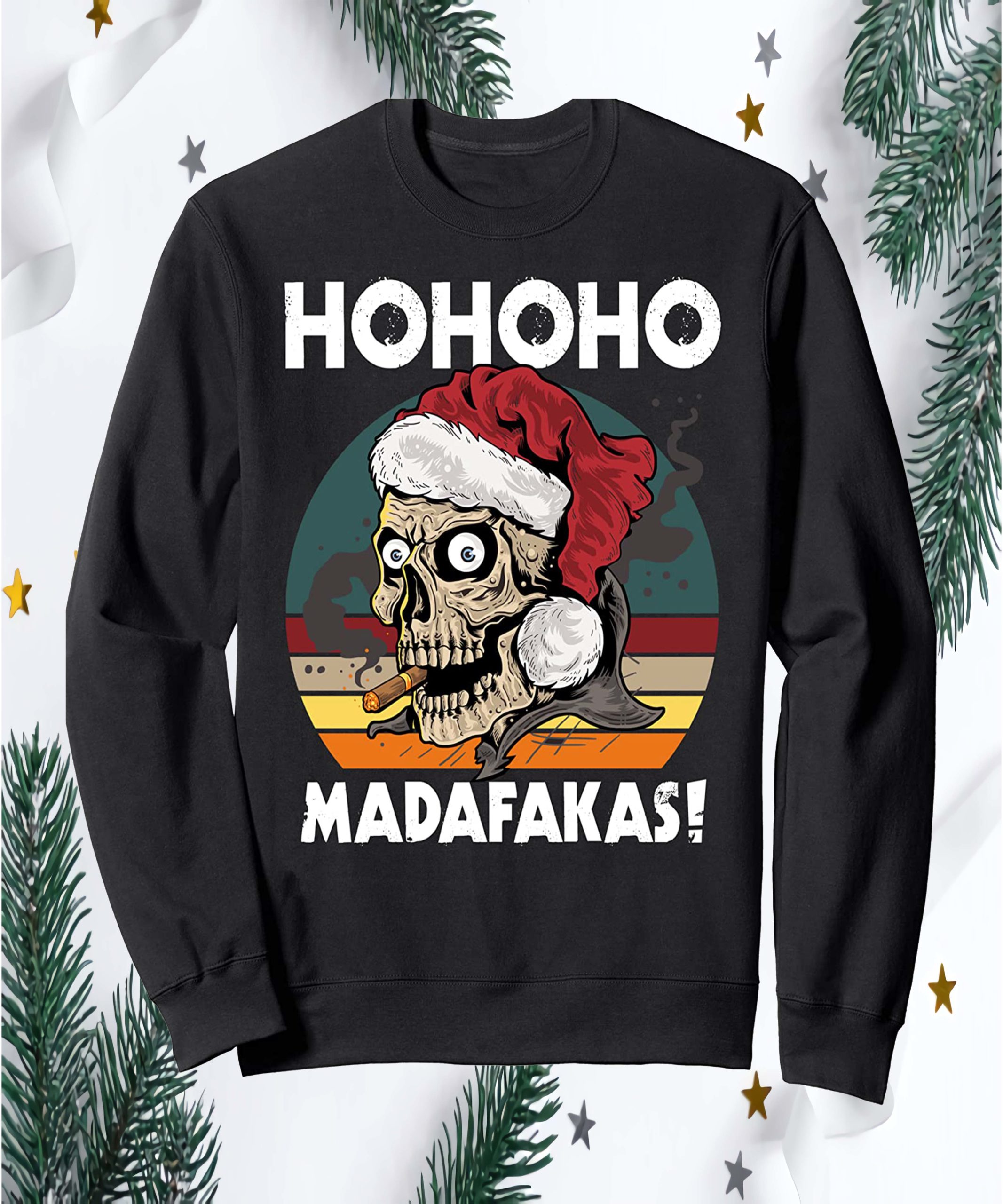 Skull Biker Death Skeleton Xmas Santa Claus Sweatshirt Skull Biker Death Skeleton Xmas Santa Claus Sweatshirt