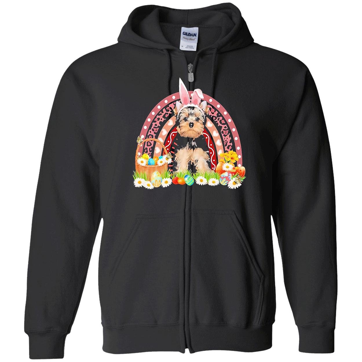 Easter Bunny Pink Dog Yorkshire Terrier Rainbow Shirt Easter Bunny Pink Dog Yorkshire Terrier Rainbow Shirt