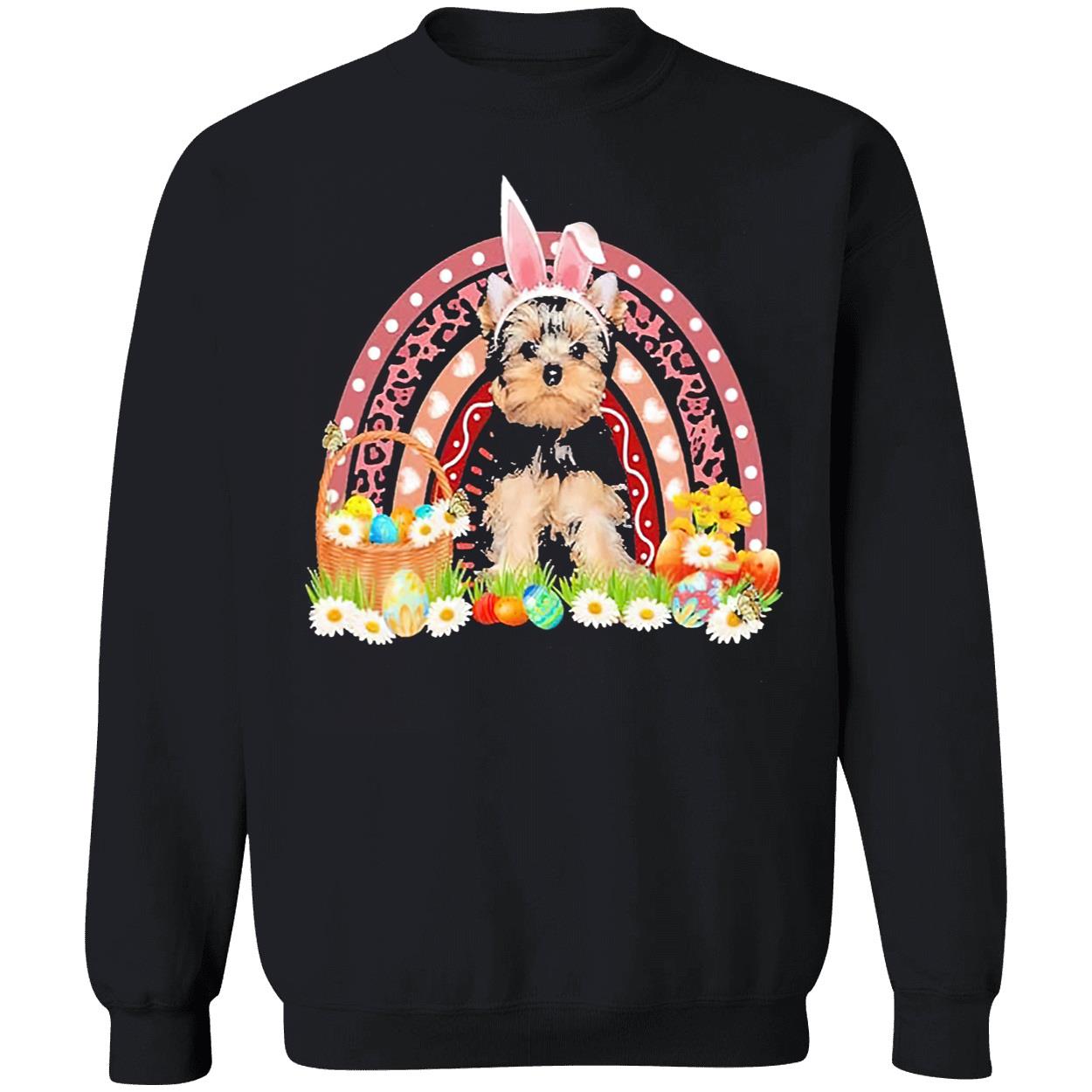 Easter Bunny Pink Dog Yorkshire Terrier Rainbow Shirt Easter Bunny Pink Dog Yorkshire Terrier Rainbow Shirt
