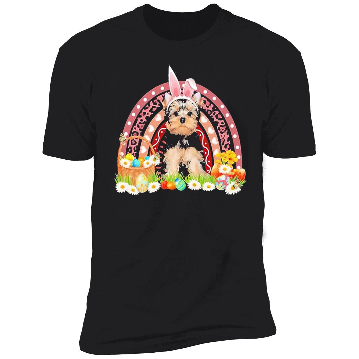 Easter Bunny Pink Dog Yorkshire Terrier Rainbow Shirt Easter Bunny Pink Dog Yorkshire Terrier Rainbow Shirt