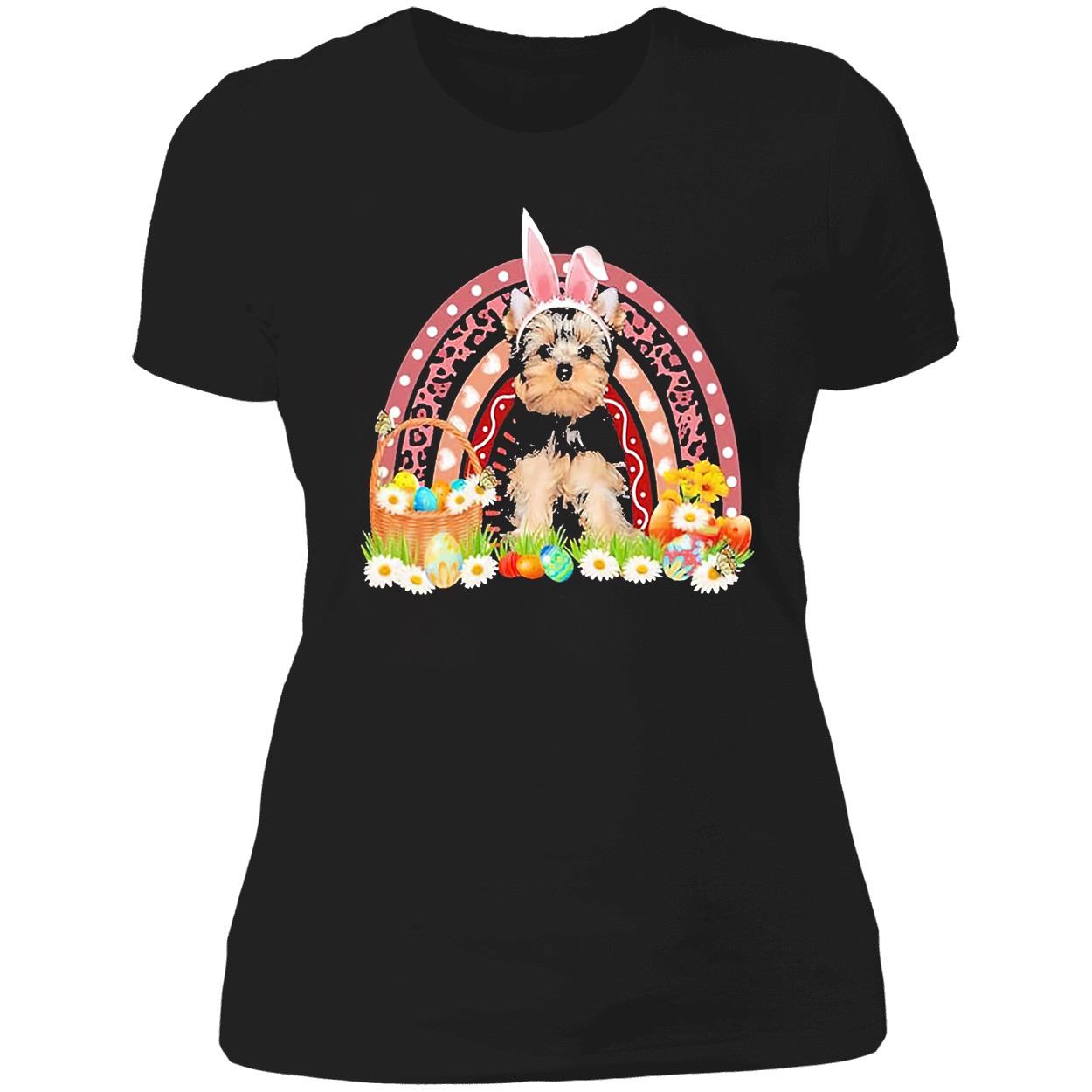 Easter Bunny Pink Dog Yorkshire Terrier Rainbow Shirt Easter Bunny Pink Dog Yorkshire Terrier Rainbow Shirt