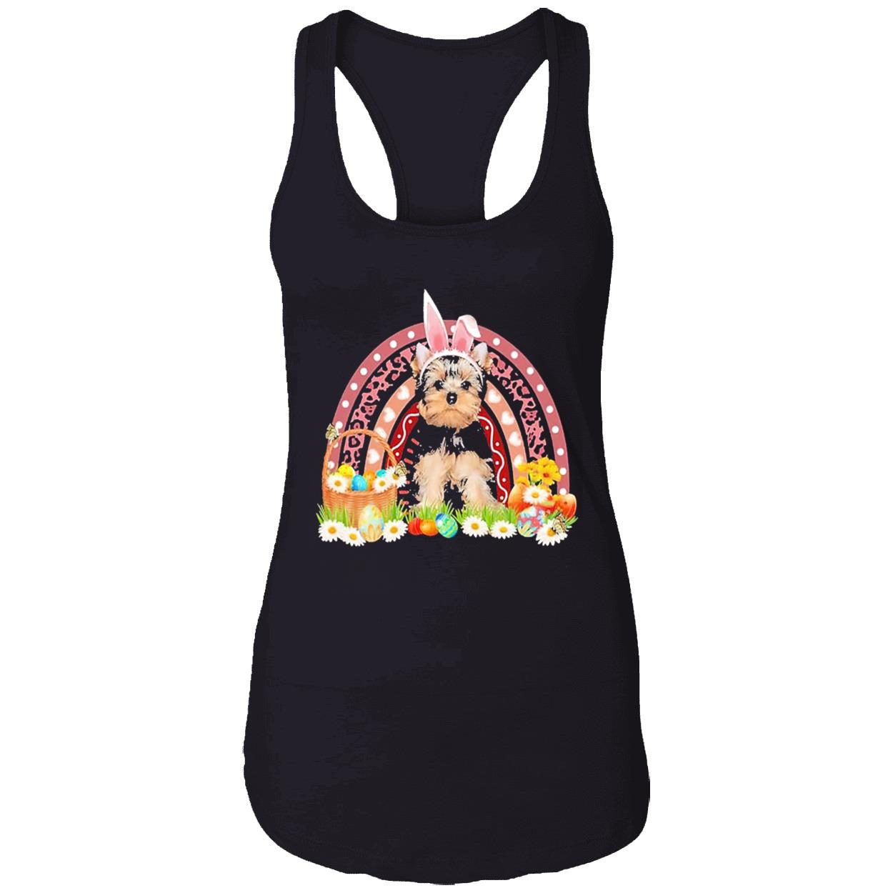 Easter Bunny Pink Dog Yorkshire Terrier Rainbow Shirt Easter Bunny Pink Dog Yorkshire Terrier Rainbow Shirt