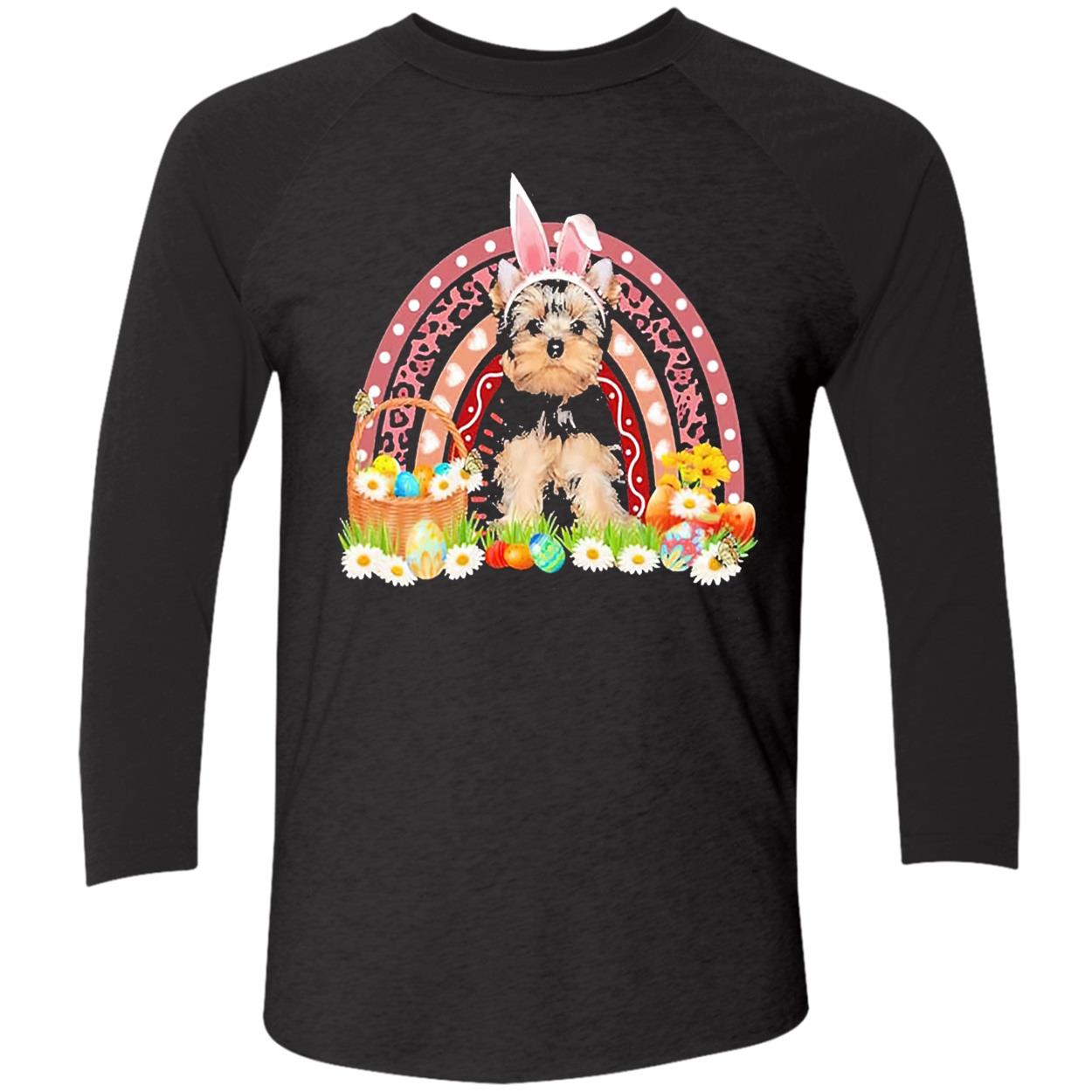 Easter Bunny Pink Dog Yorkshire Terrier Rainbow Shirt Easter Bunny Pink Dog Yorkshire Terrier Rainbow Shirt