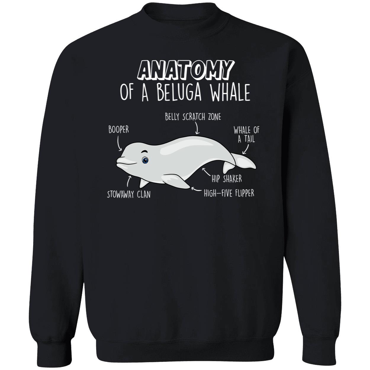 Anatomy Of A Beluga Whale Sweatshirt Anatomy Of A Beluga Whale Sweatshirt