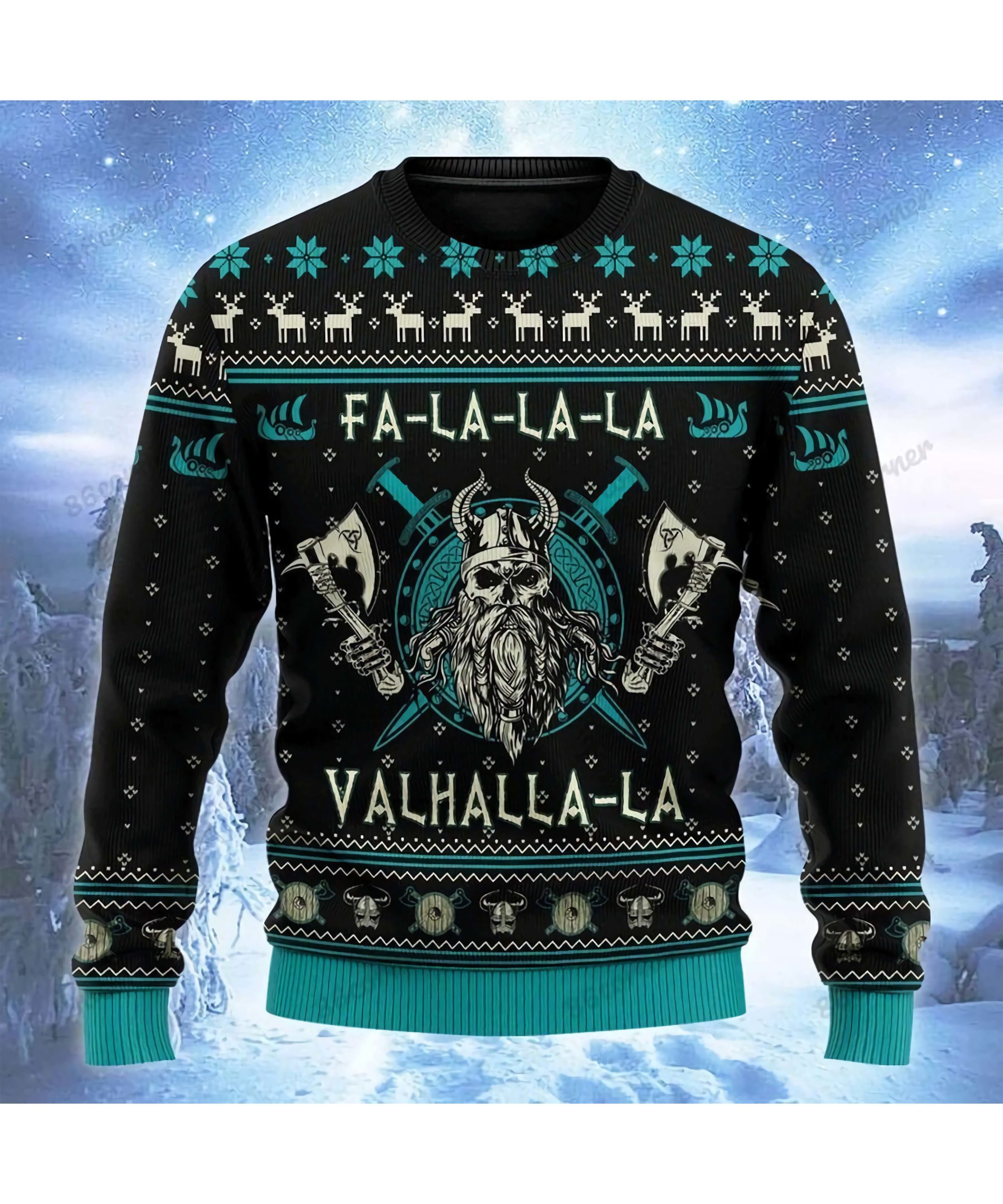 Viking Fa La La La Valhalla La Christmas Sweater Viking Fa La La La Valhalla La Christmas Sweater
