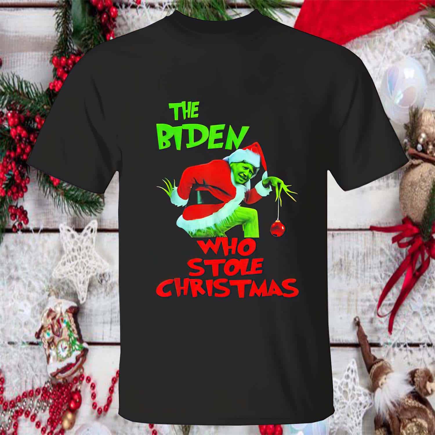 The Biden Who Stole Christmas Shirt The Biden Who Stole Christmas Shirt