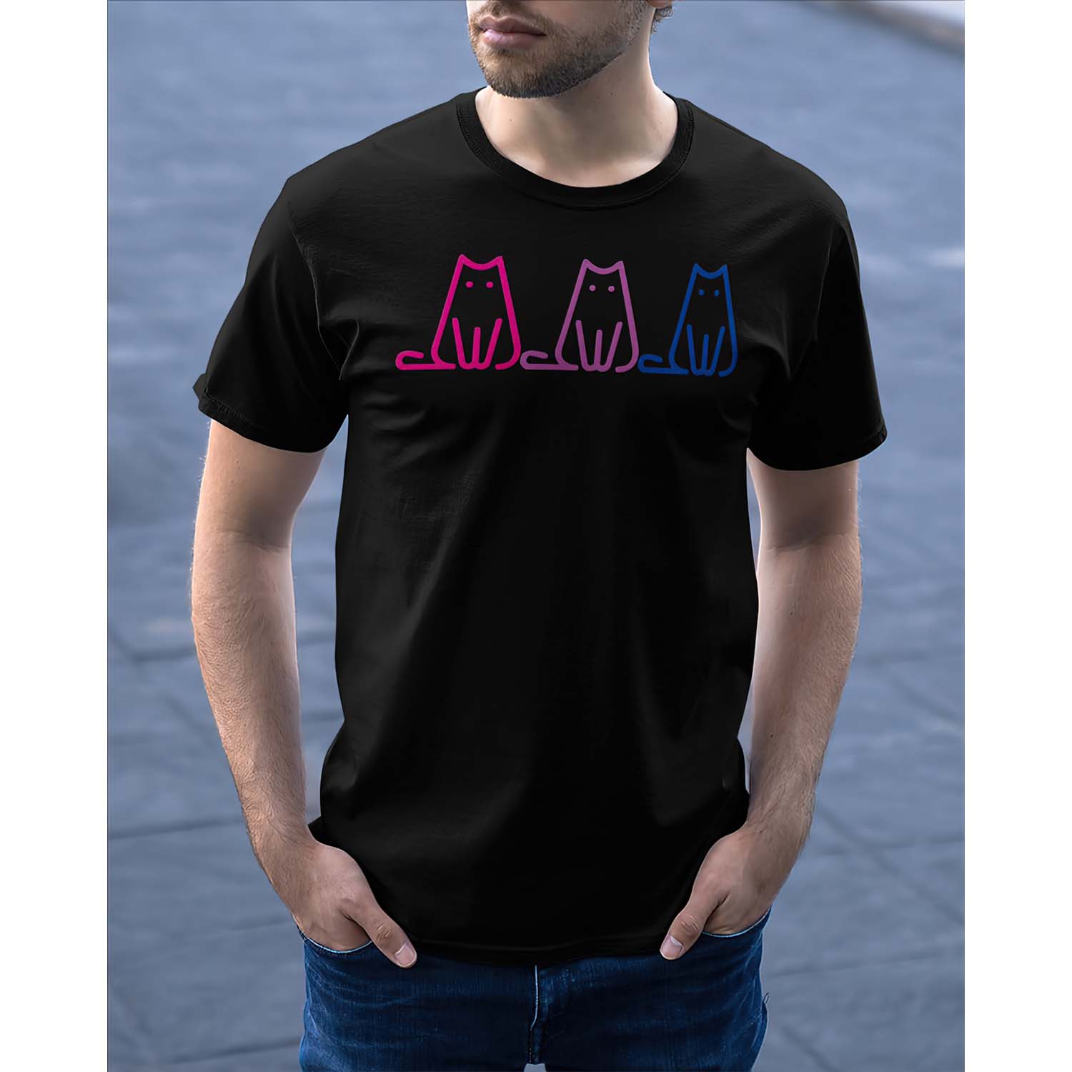 Cahlaflour Bisexual Pride Cat Shirt Cahlaflour Bisexual Pride Cat Shirt