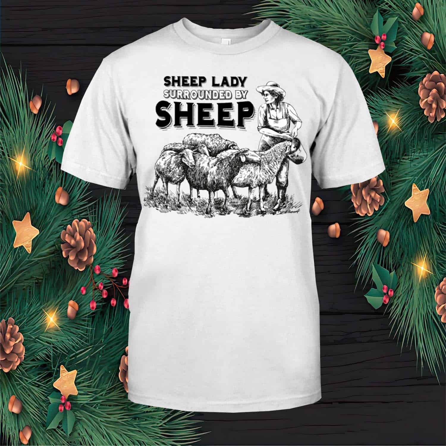 Sheep Lady Surrounded By Sheep Shirt Sheep Lady Surrounded By Sheep Shirt