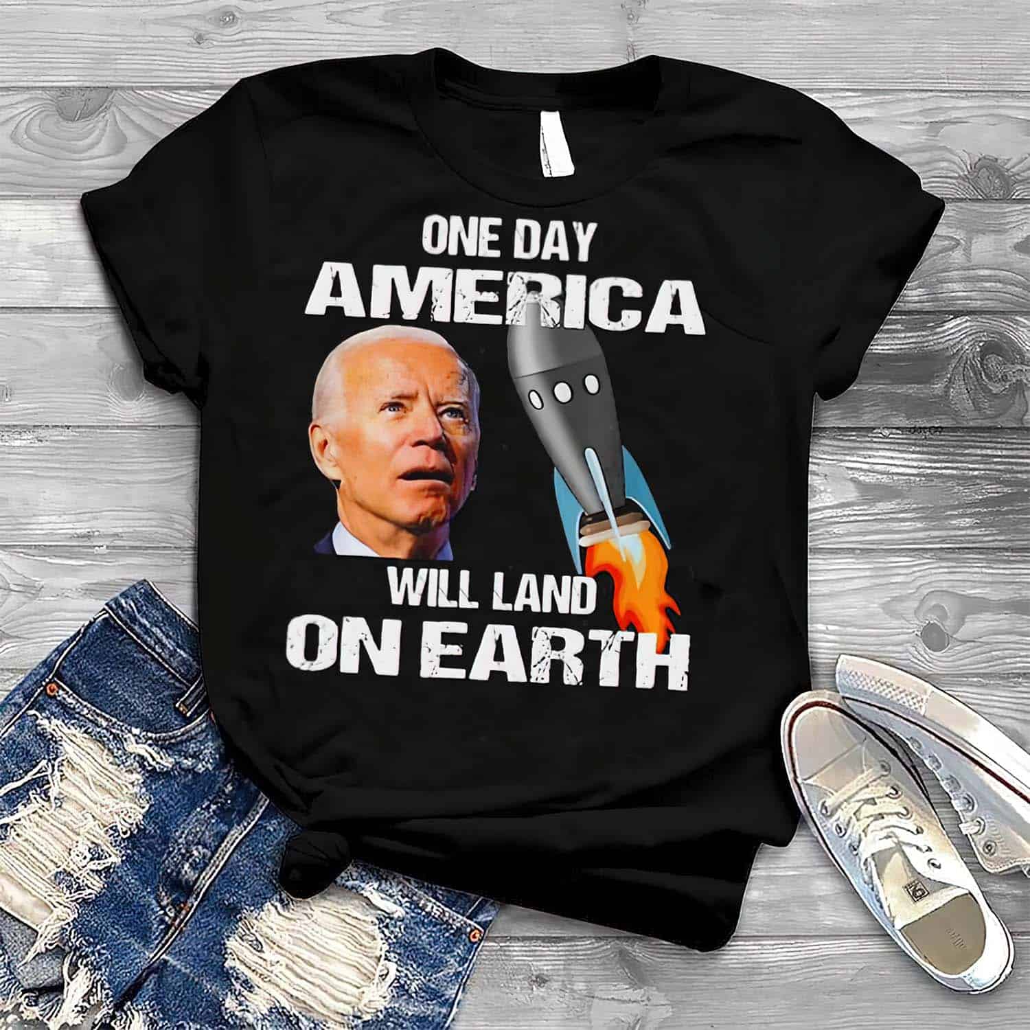 Biden America Will Land On Earth Shirt Biden America Will Land On Earth Shirt