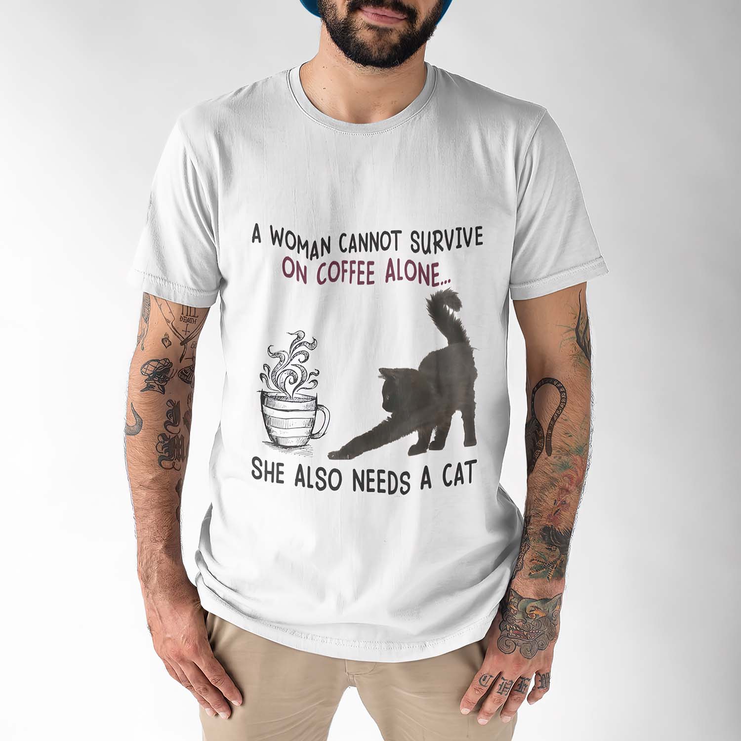 A Woman Cannot Survive On Coffee Alone She Also Needs A Cat Shirt A Woman Cannot Survive On Coffee Alone She Also Needs A Cat Shirt