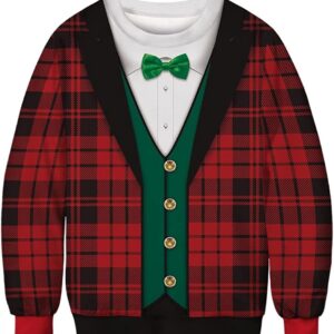 Plaid Party Suit Christmas Sweater
