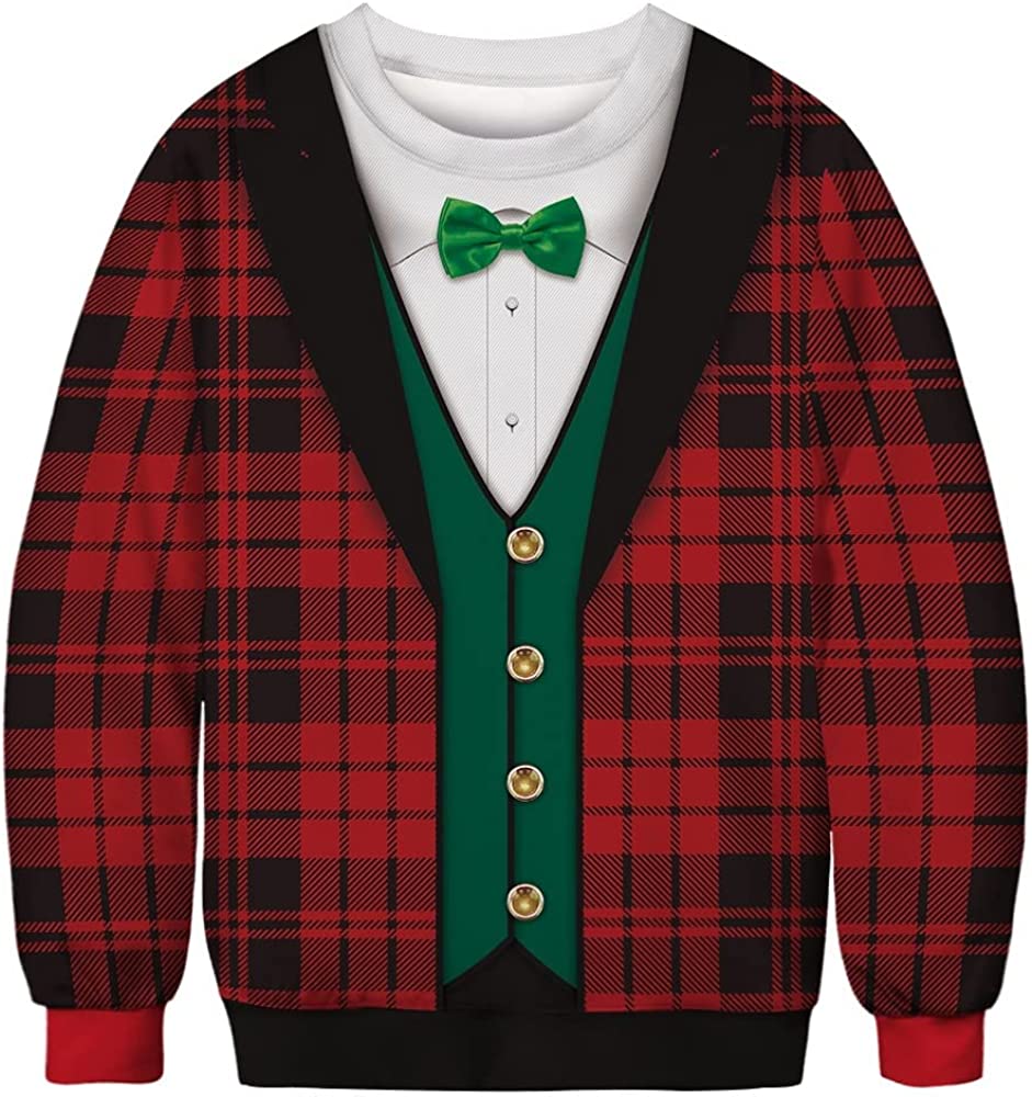 Plaid Party Suit Christmas Sweater