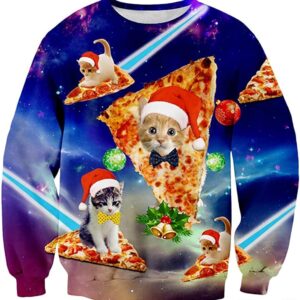 Cat Pizza Christmas Sweater