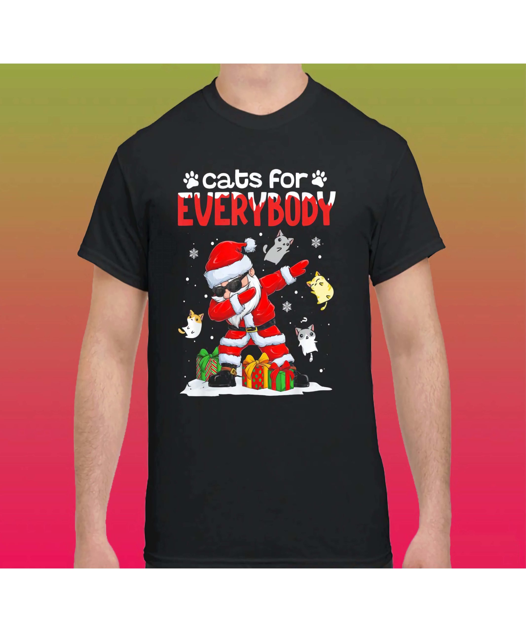 Cats For Everybody Dabbing Santa Christmas Shirt Cats For Everybody Dabbing Santa Christmas Shirt