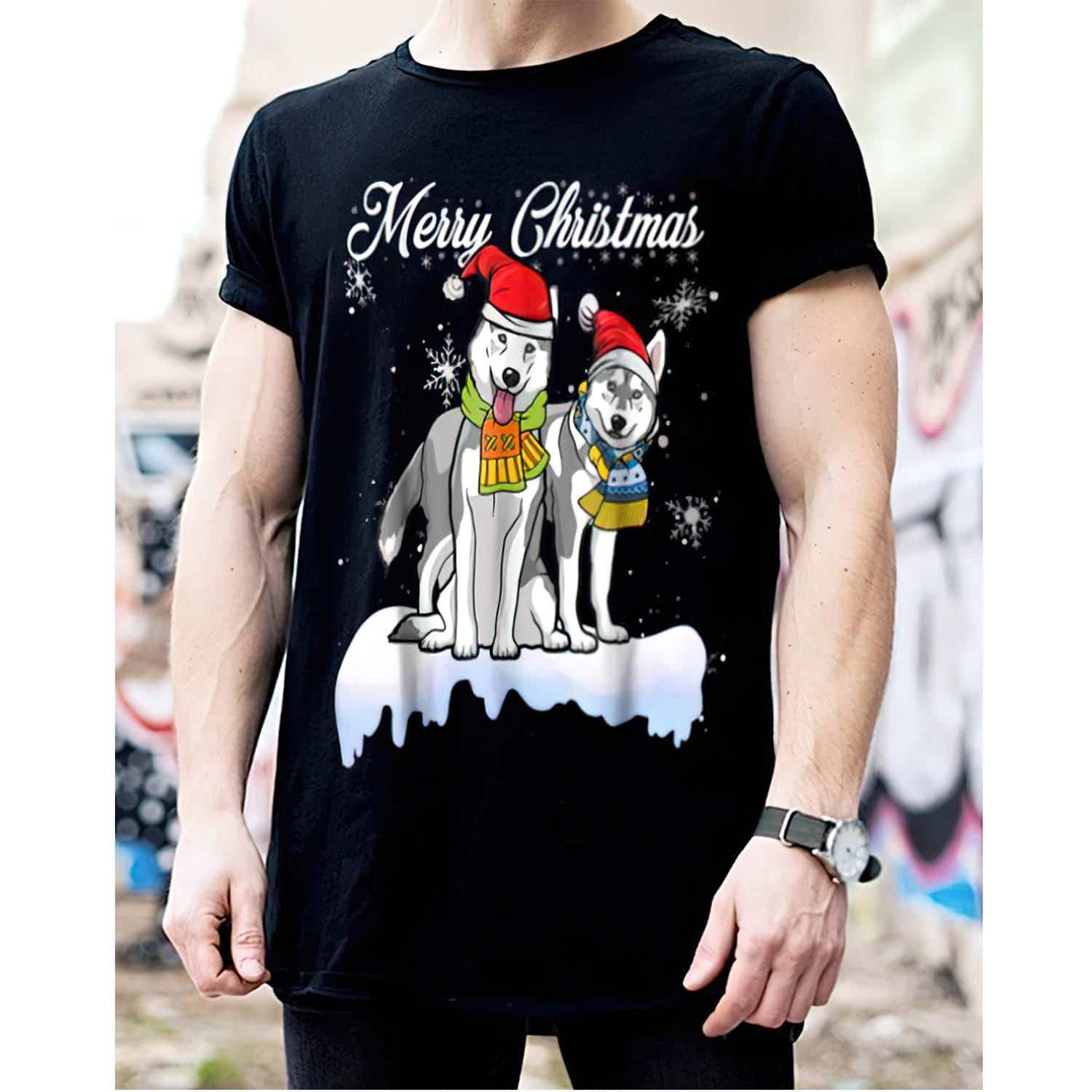 Santa Husky Merry Christmas Shirt Santa Husky Merry Christmas Shirt