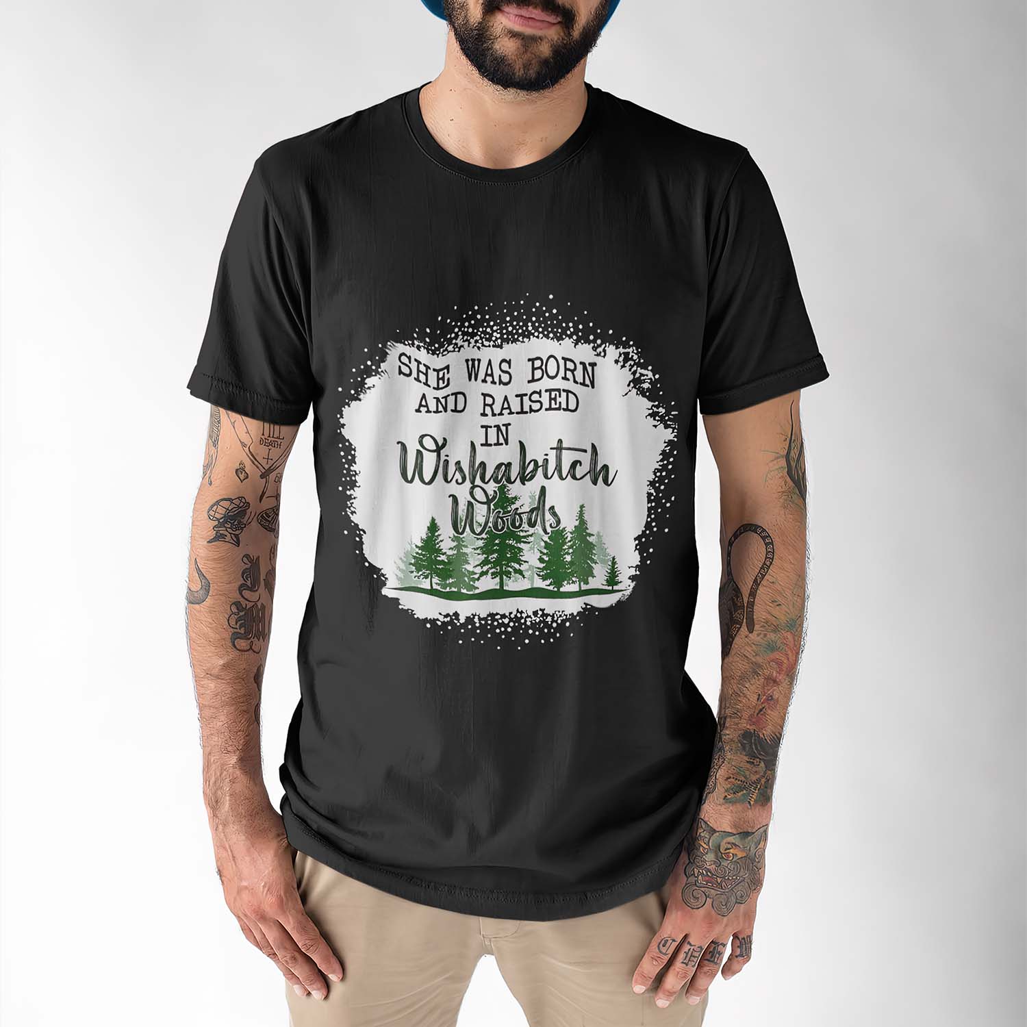She Was Born And Raised In Wishabitch Woods Shirt