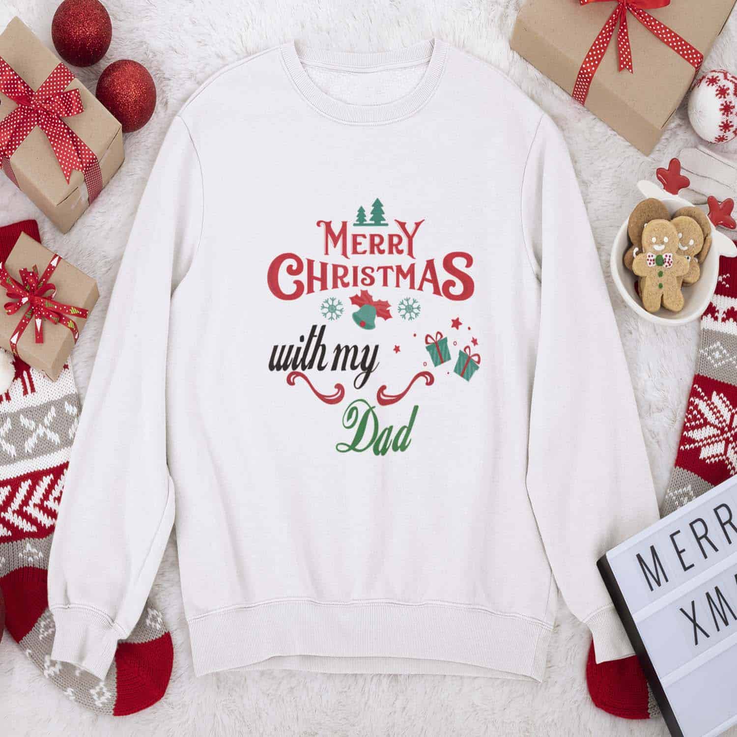 Merry Christmas With My Dad Sweatshirt Merry Christmas With My Dad Sweatshirt
