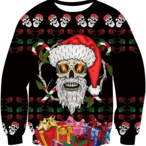 Skull Santa Ugly Christmas Gift Sweater