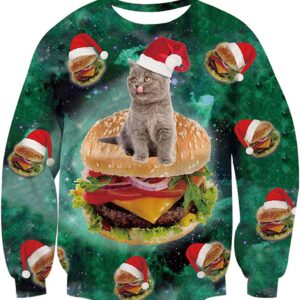 Santa Cat Burger Christmas Sweater