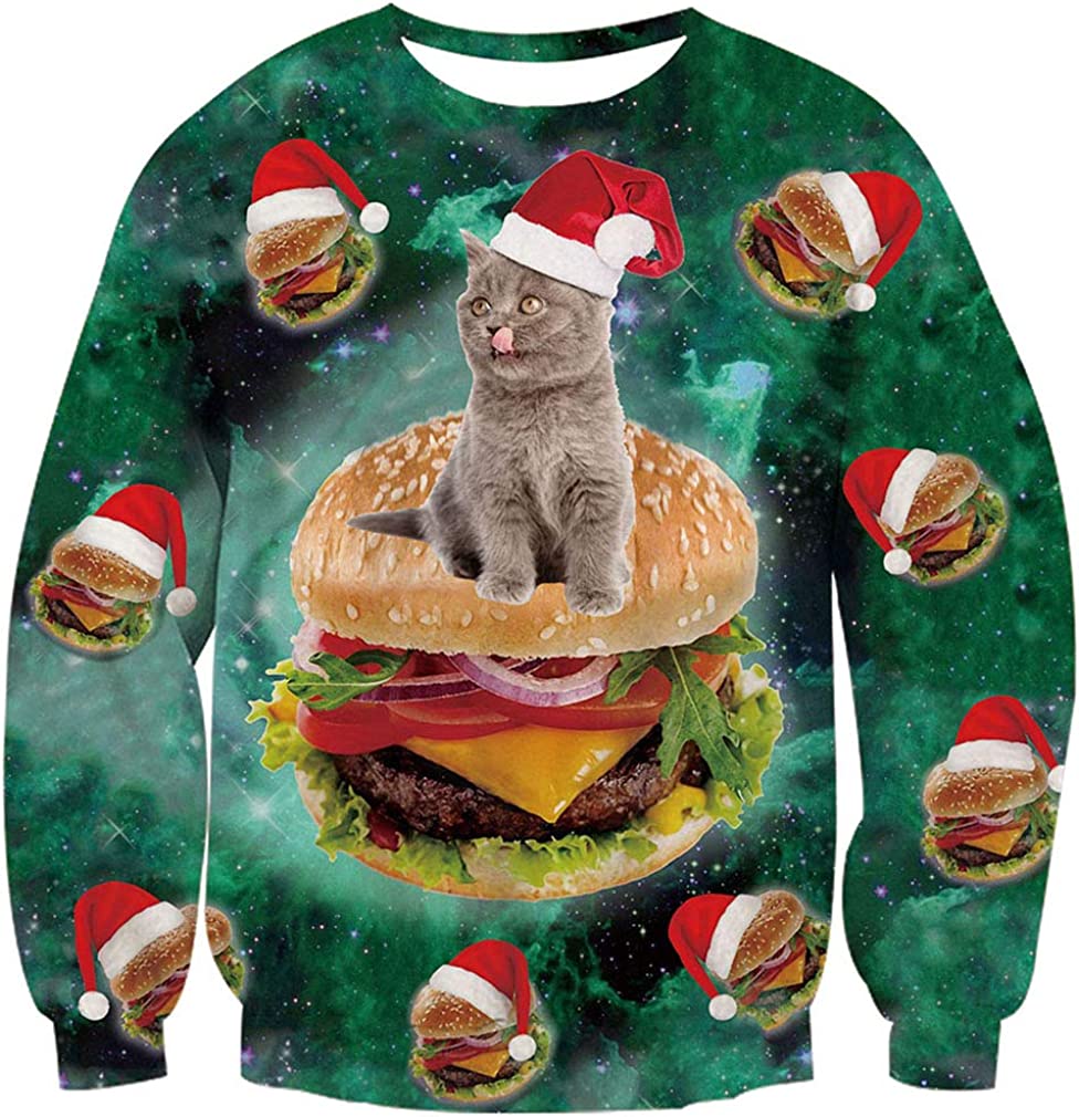 Santa Cat Burger Christmas Sweater Santa Cat Burger Christmas Sweater