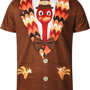 Thanksgiving Turkey Graphic Tuxedo Costume T-Shirt