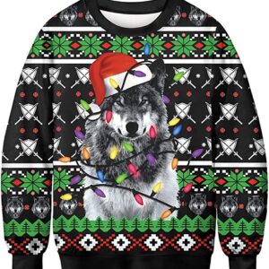Wolf Santa Ugly Christmas Sweater