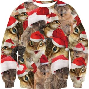 Squirrels Santa 3D Christmas Sweater