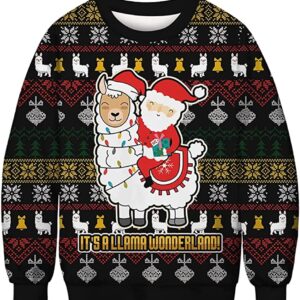 Santa It’S A Llama Wonderland Christmas Sweater