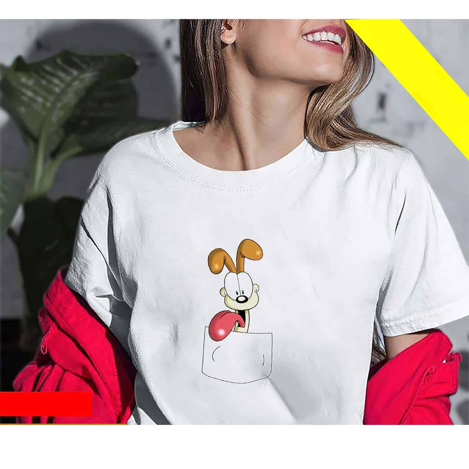 Odie Dog In Pocket Women Shirt