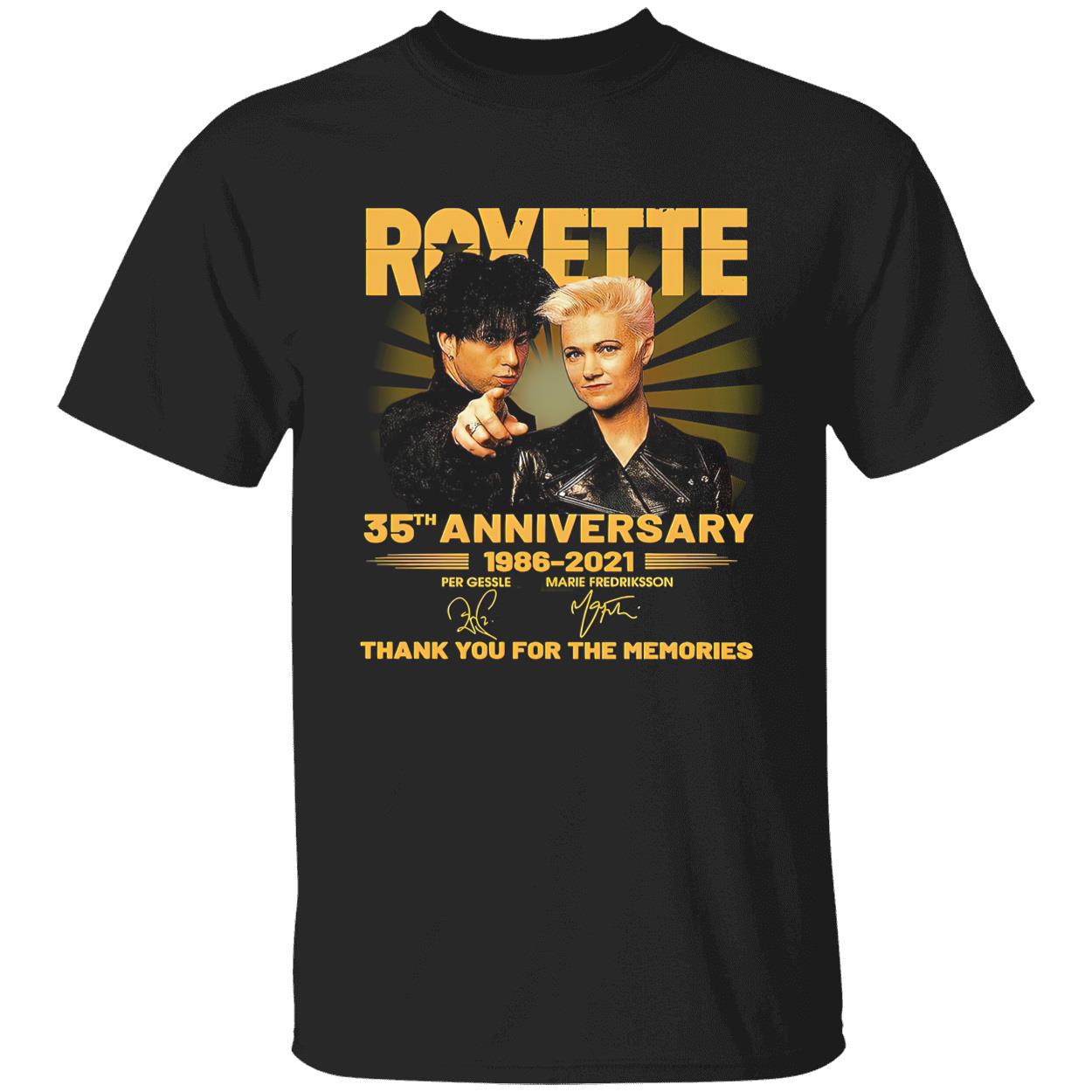 Roxette 35Th Anniversary 1986-2021 Thank You For The Memories Signature Shirt Roxette 35Th Anniversary 1986-2021 Thank You For The Memories Signature Shirt