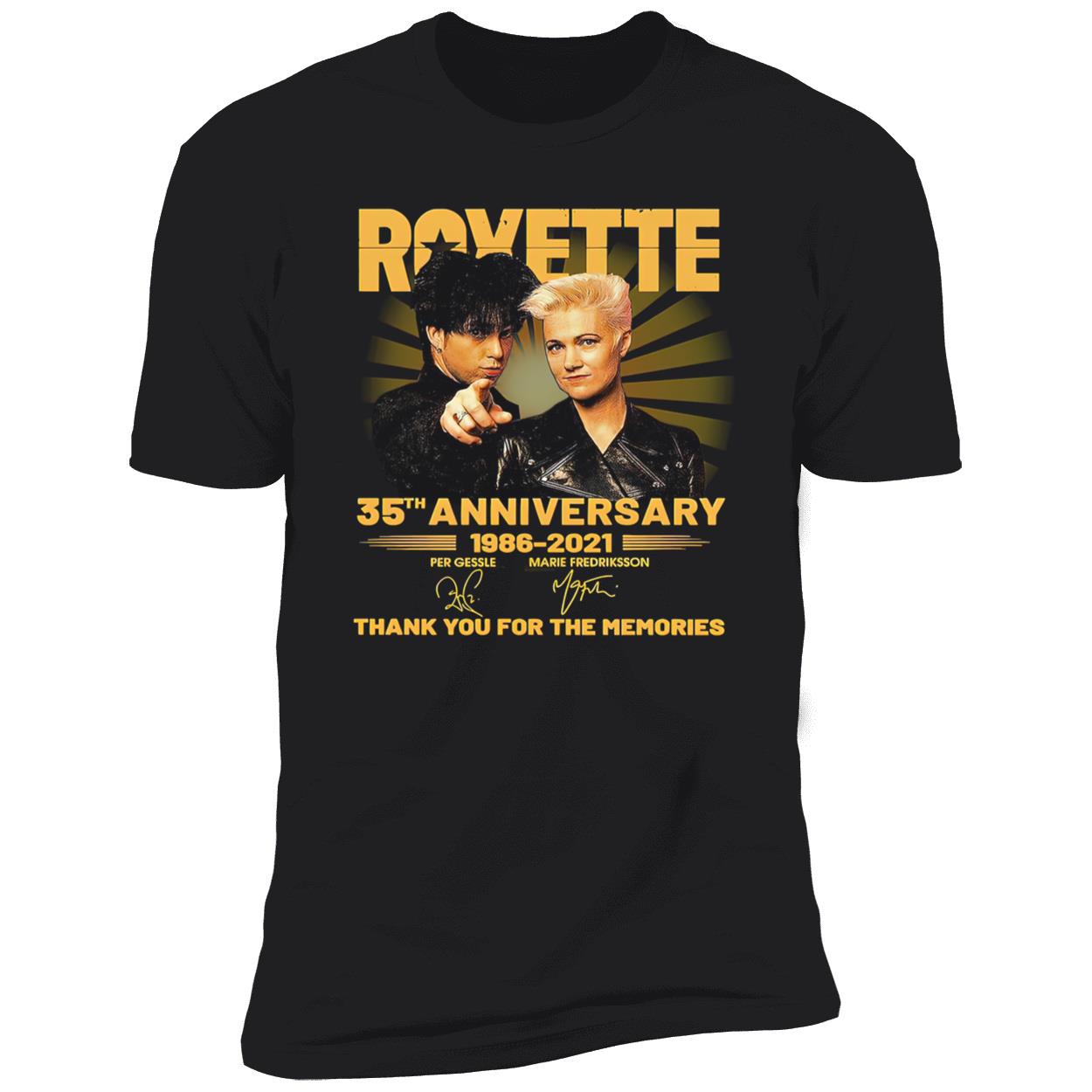 Roxette 35Th Anniversary 1986-2021 Thank You For The Memories Signature Shirt Roxette 35Th Anniversary 1986-2021 Thank You For The Memories Signature Shirt