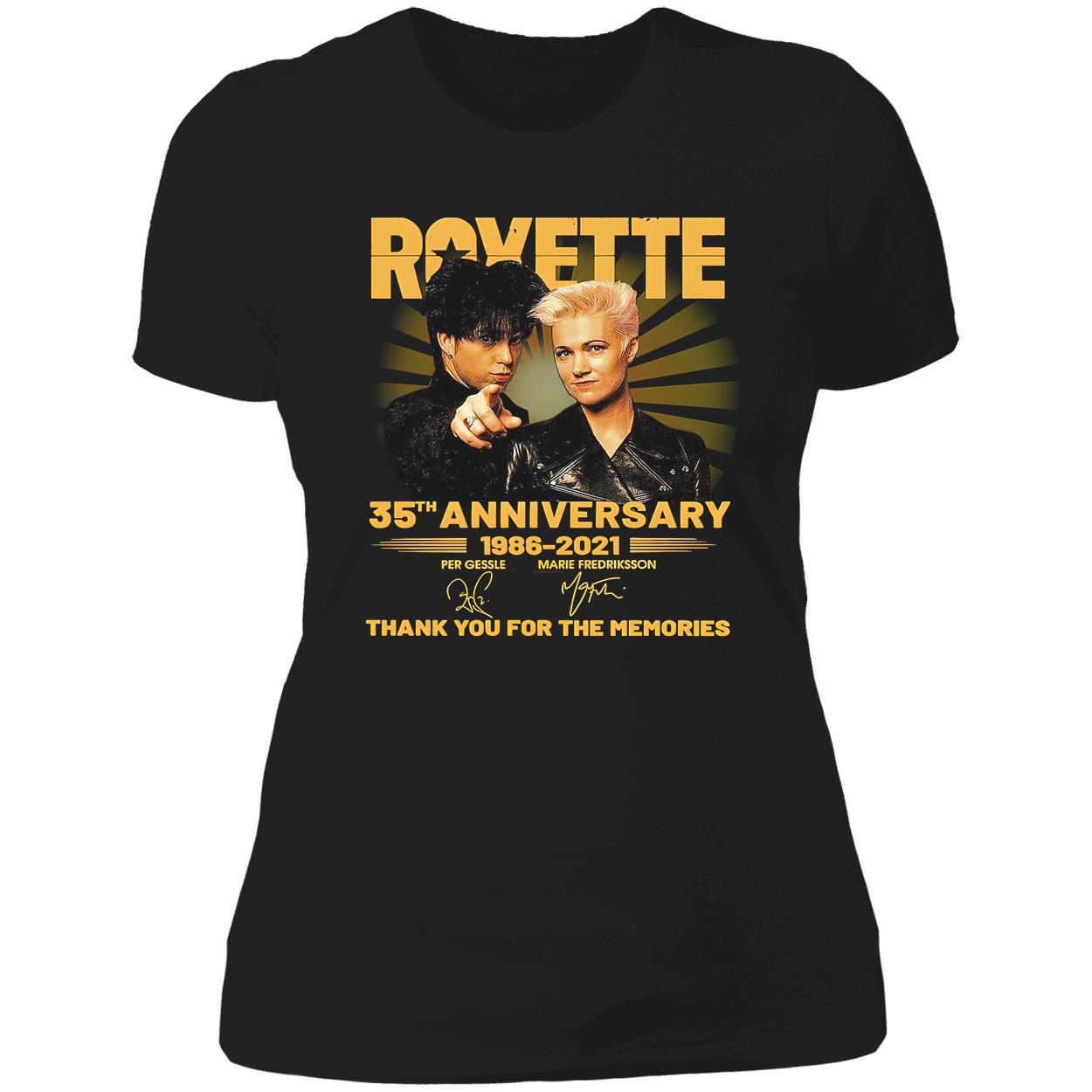 Roxette 35Th Anniversary 1986-2021 Thank You For The Memories Signature Shirt Roxette 35Th Anniversary 1986-2021 Thank You For The Memories Signature Shirt