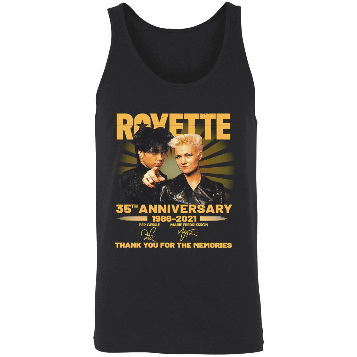 Roxette 35Th Anniversary 1986-2021 Thank You For The Memories Signature Shirt Roxette 35Th Anniversary 1986-2021 Thank You For The Memories Signature Shirt