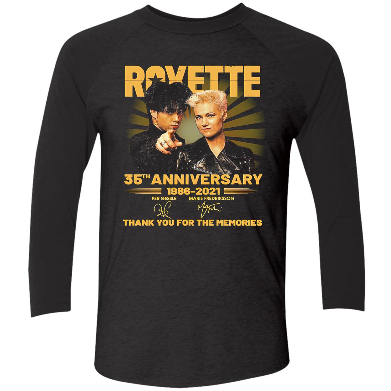Roxette 35Th Anniversary 1986-2021 Thank You For The Memories Signature Shirt Roxette 35Th Anniversary 1986-2021 Thank You For The Memories Signature Shirt