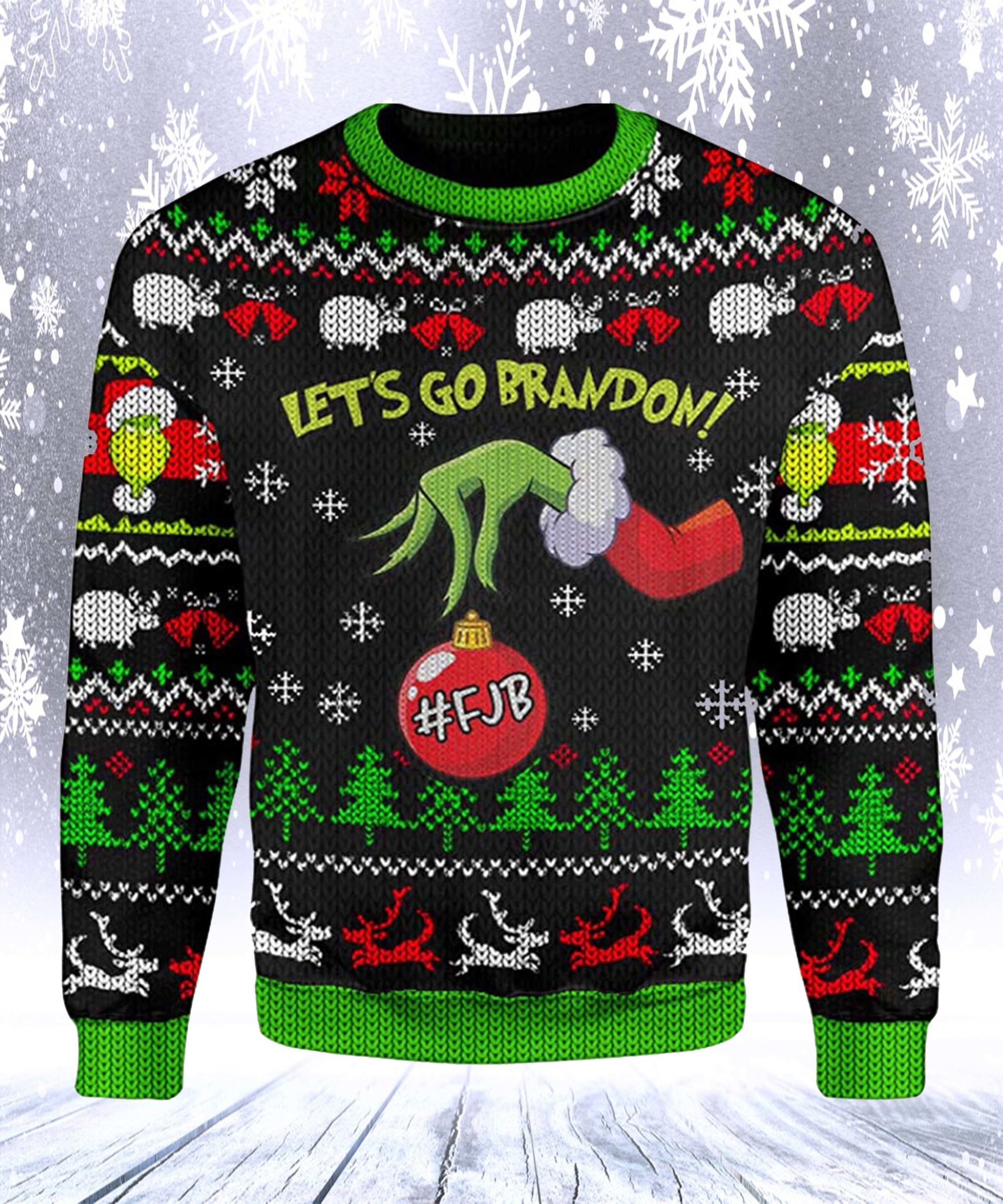 Grinch Hand Holding Fjb Let’S Go Brandon Christmas Sweater Grinch Hand Holding Fjb Let’S Go Brandon Christmas Sweater