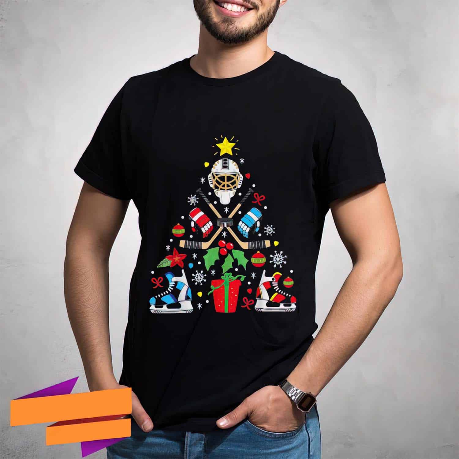 Ice Hockey Christmas Tree Shirt Ice Hockey Christmas Tree Shirt
