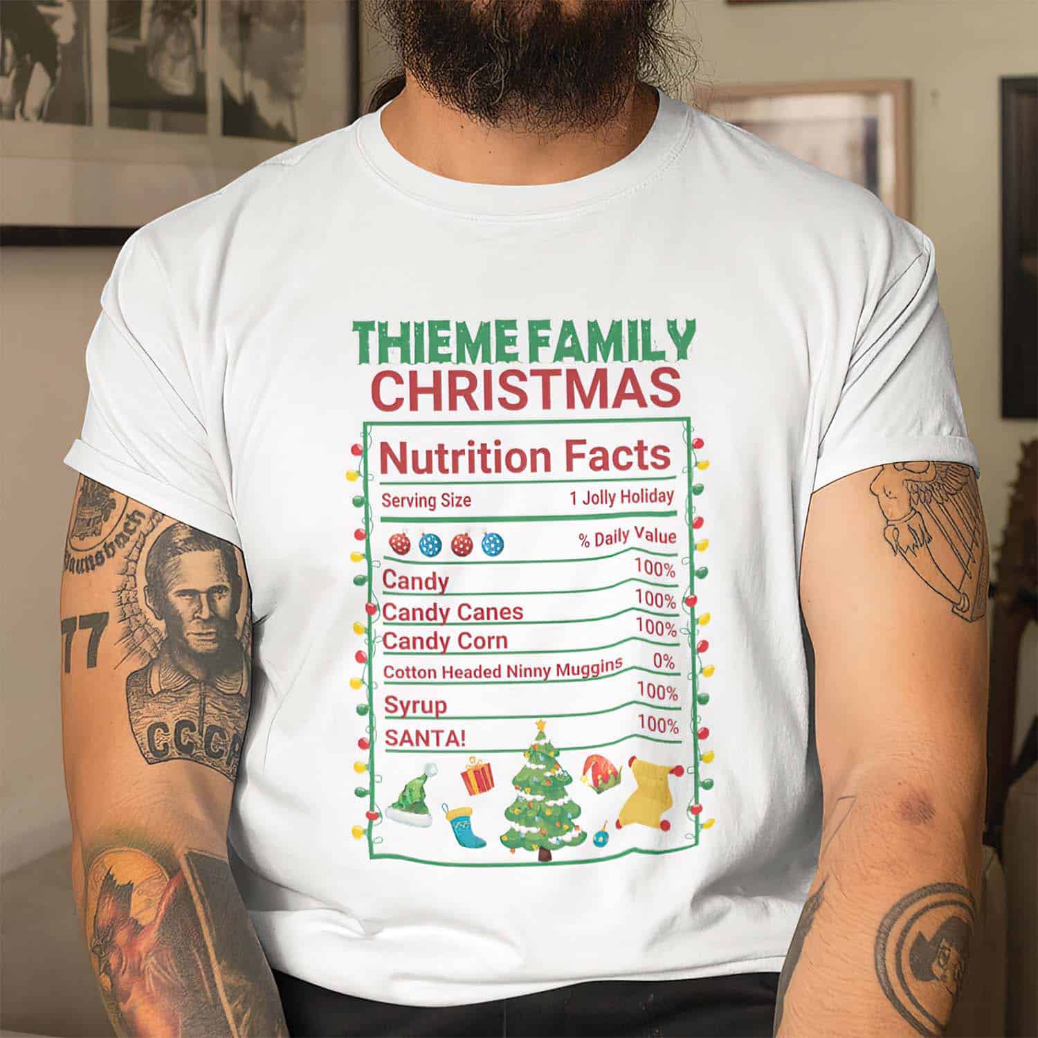 Thieme Family Christmas Nutrition Facts Shirt