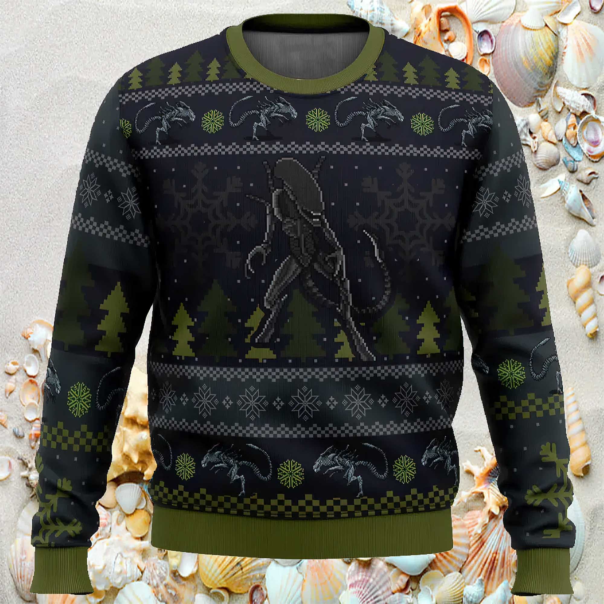 A Christmas Bug Hunt Xenomorph Ugly Christmas Sweater A Christmas Bug Hunt Xenomorph Ugly Christmas Sweater