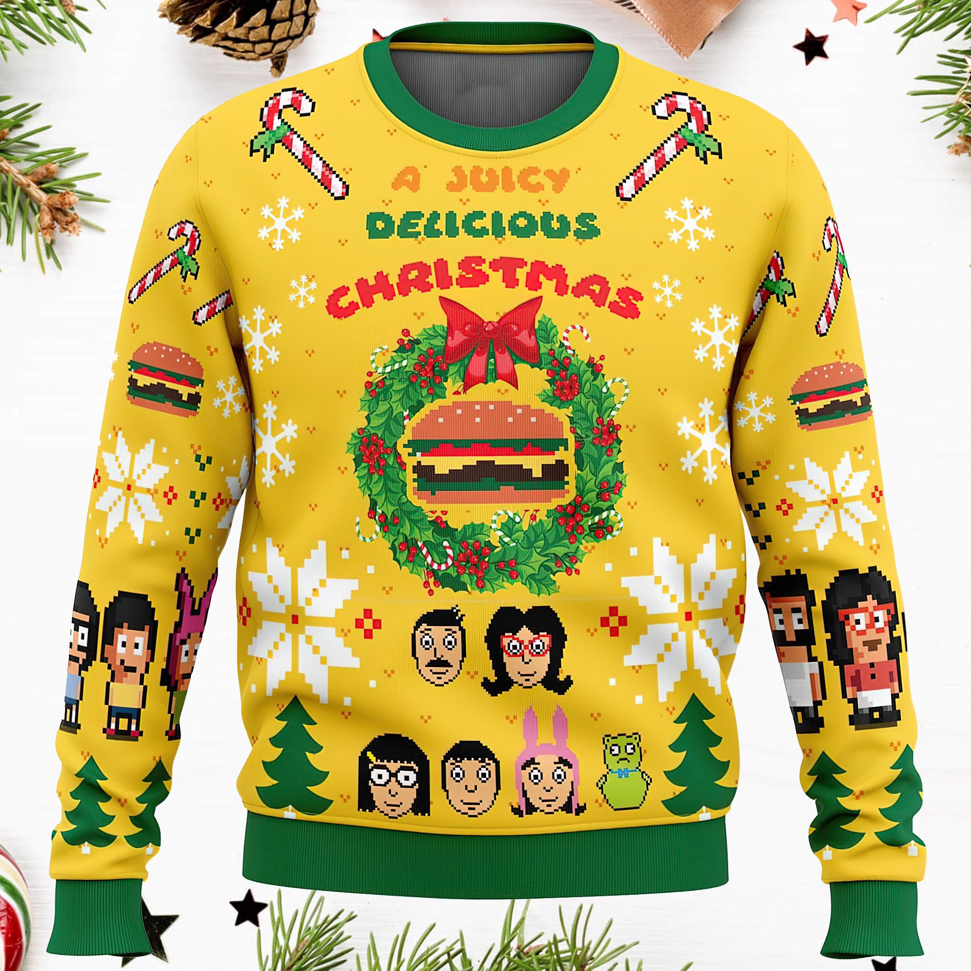 A Juicy Delicious Christmas Bobs Burgers Ugly Christmas Sweater