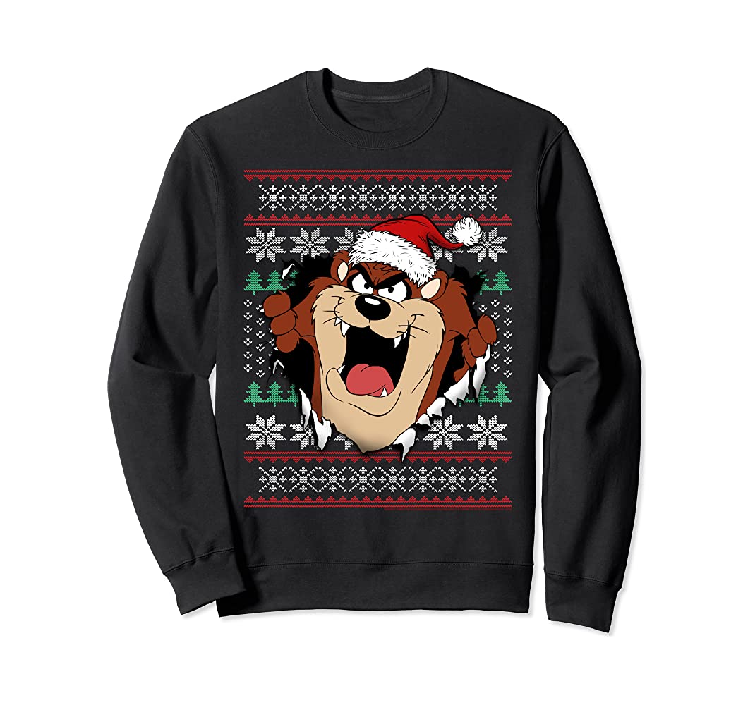 Taz Of Looney Tunes Ugly Christmas Sweatshirt Taz Of Looney Tunes Ugly Christmas Sweatshirt
