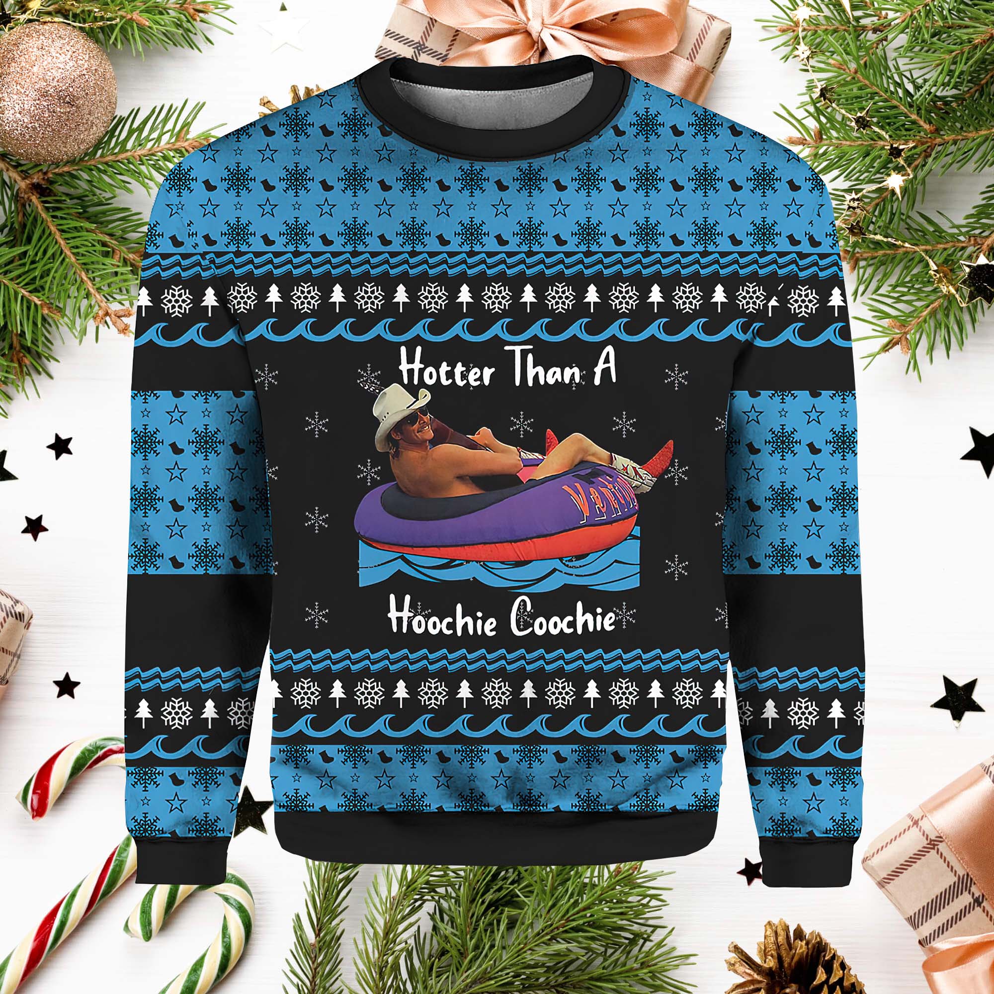 Alan Jackson Hotter Than A Hoochie Coochie Ugly Christmas Sweater Alan Jackson Hotter Than A Hoochie Coochie Ugly Christmas Sweater