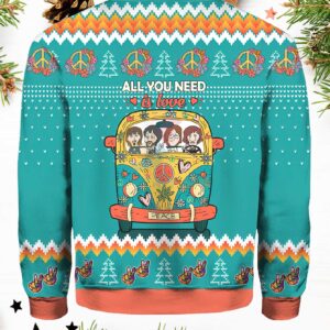 All You Need Is Love Hippie Peace Christmas Sweater 1 All you need is love hippie peace Christmas sweater1.jpg