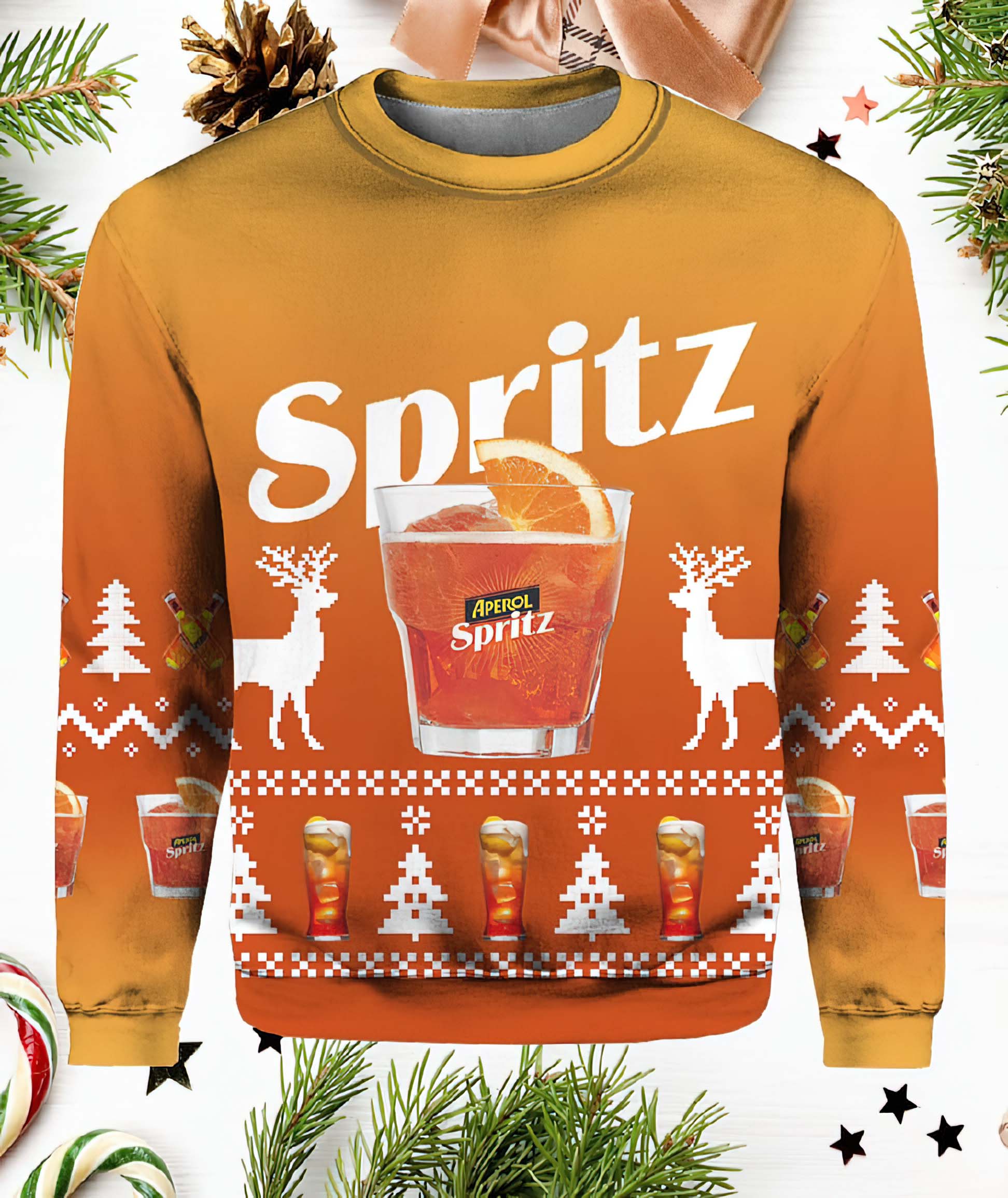 Aperol Spritz Ugly Christmas Sweater Aperol Spritz Ugly Christmas Sweater