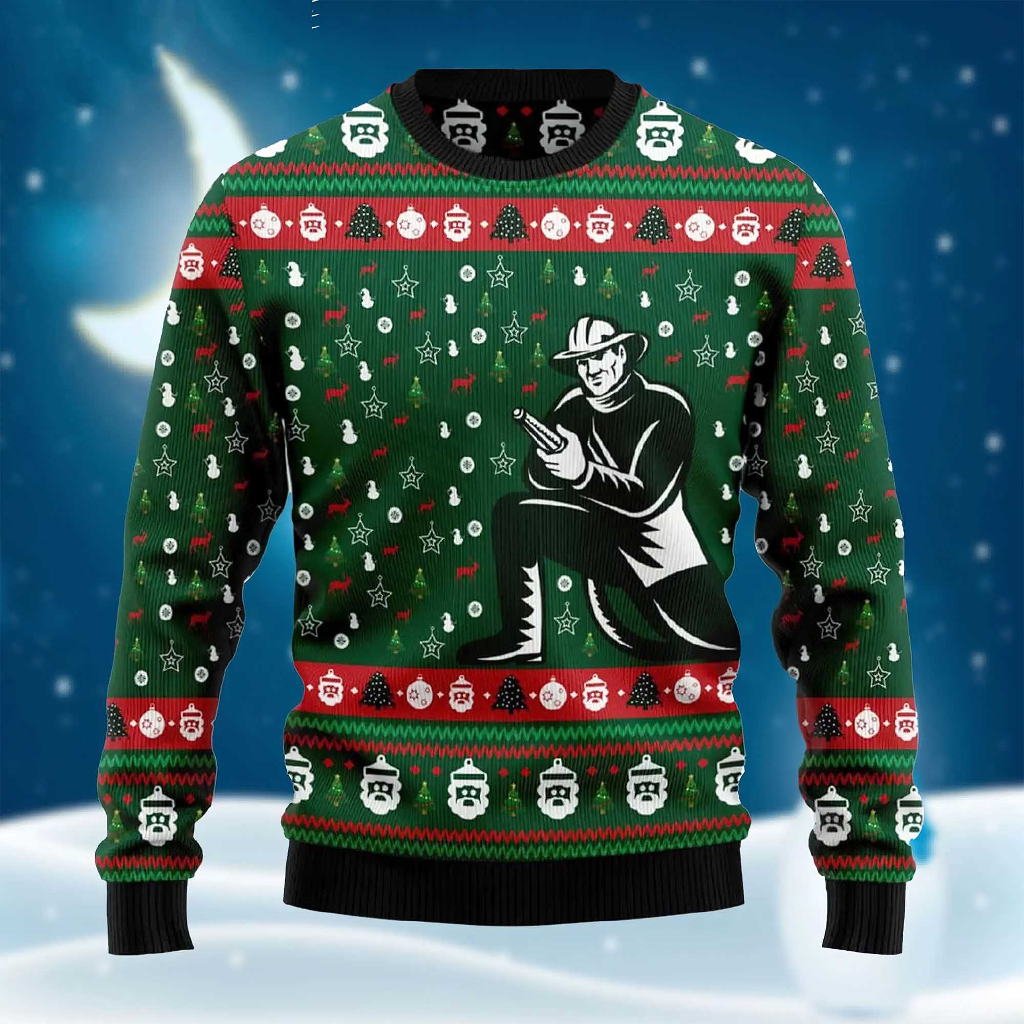 Awesome Firefighter Ugly Christmas Sweater