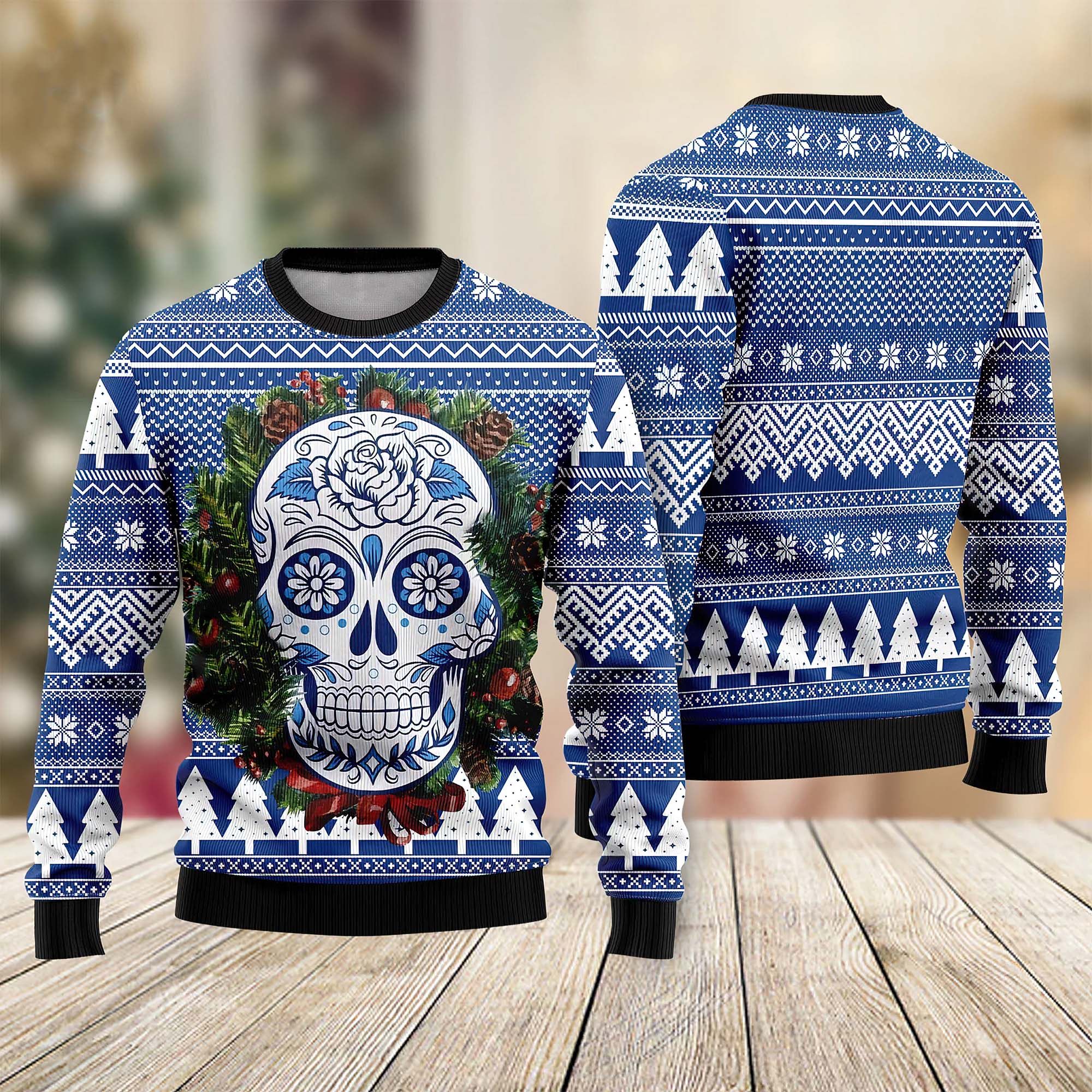 Awesome Sugar Skull Ugly Christmas Sweater